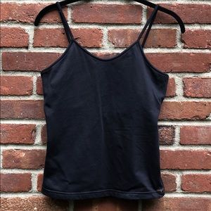 YOGABELA spaghetti strap black tank